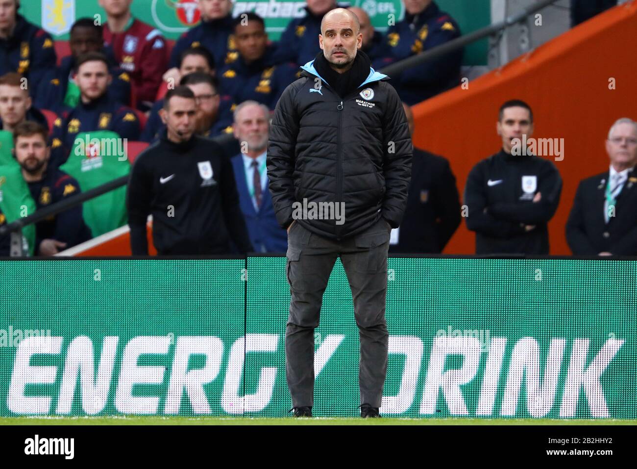 Manager de Manchester City, Pep Guardiola - Aston Villa / Manchester City, Carabao Cup final, Wembley Stadium, Londres, Royaume-Uni - 1 mars 2020 Usage éditorial Seulement - les restrictions DataCo s'appliquent Banque D'Images