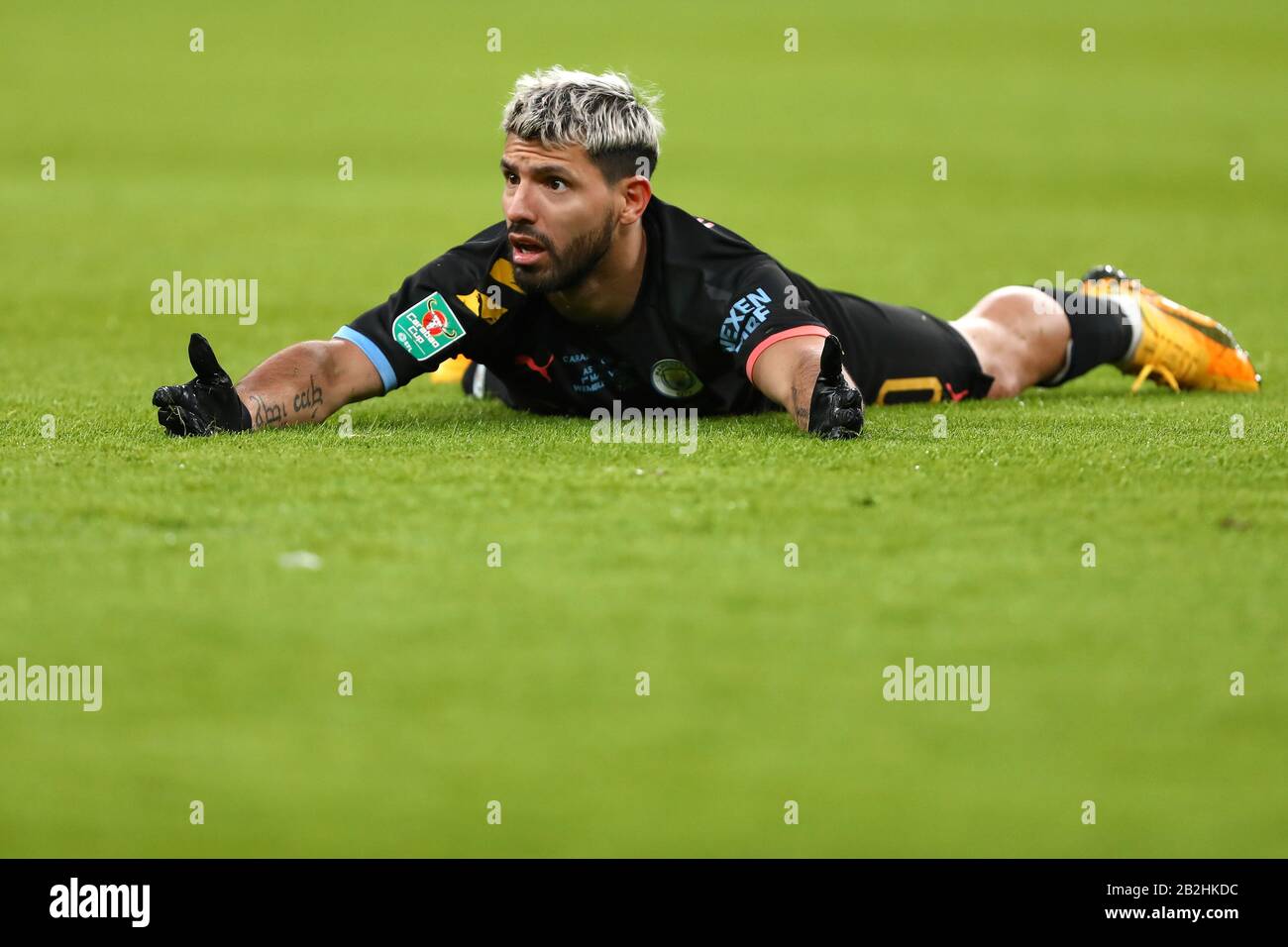 Sergio Aguero de Manchester City - Aston Villa / Manchester City, Carabao Cup final, Wembley Stadium, Londres, Royaume-Uni - 1 mars 2020 Usage éditorial Seulement - les restrictions DataCo s'appliquent Banque D'Images