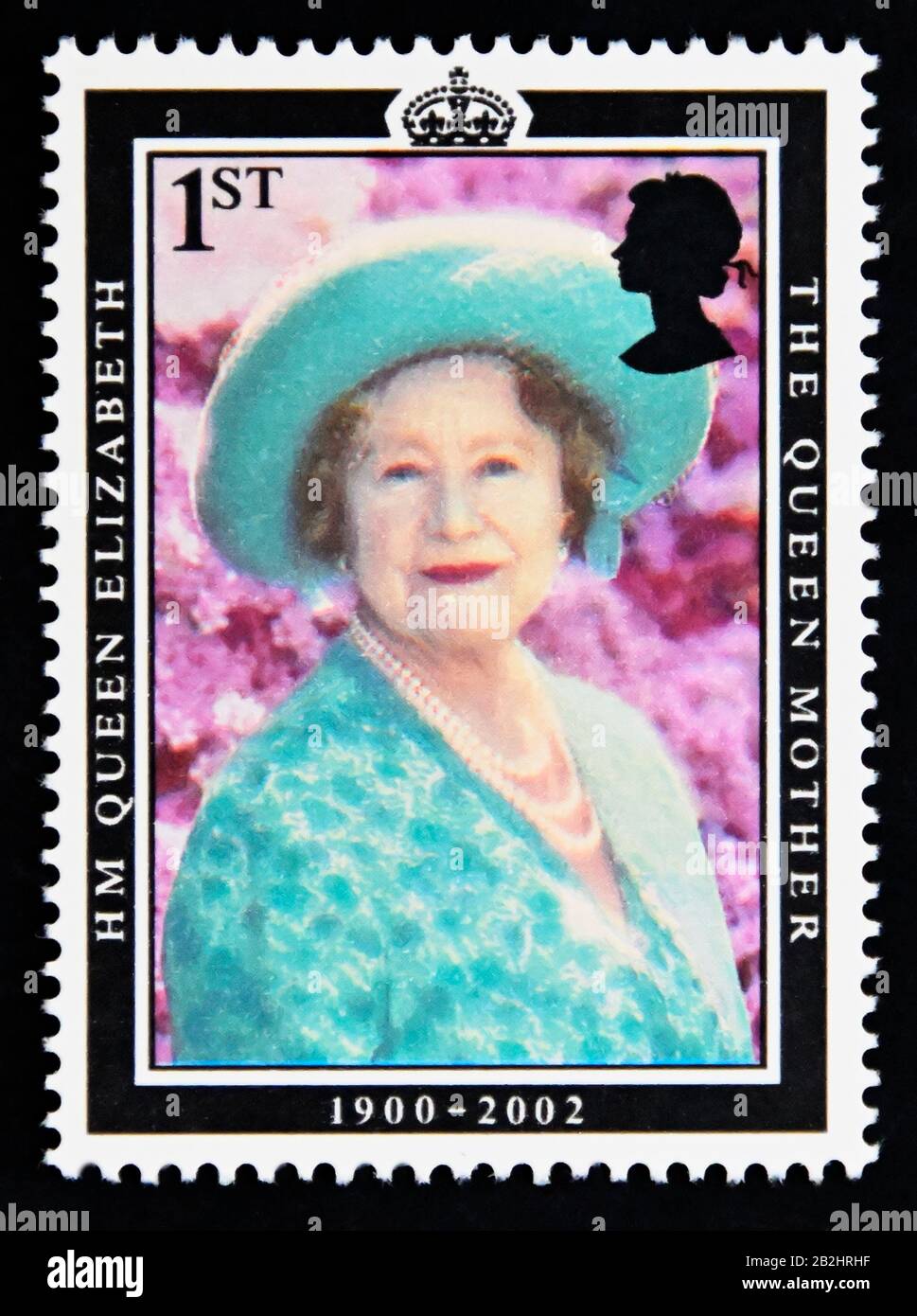 Timbre-poste. Grande-Bretagne. La reine Elizabeth II HM Reine Elizabeth la Reine Commémoration de la mère. 1900-2002. 1ère. Banque D'Images