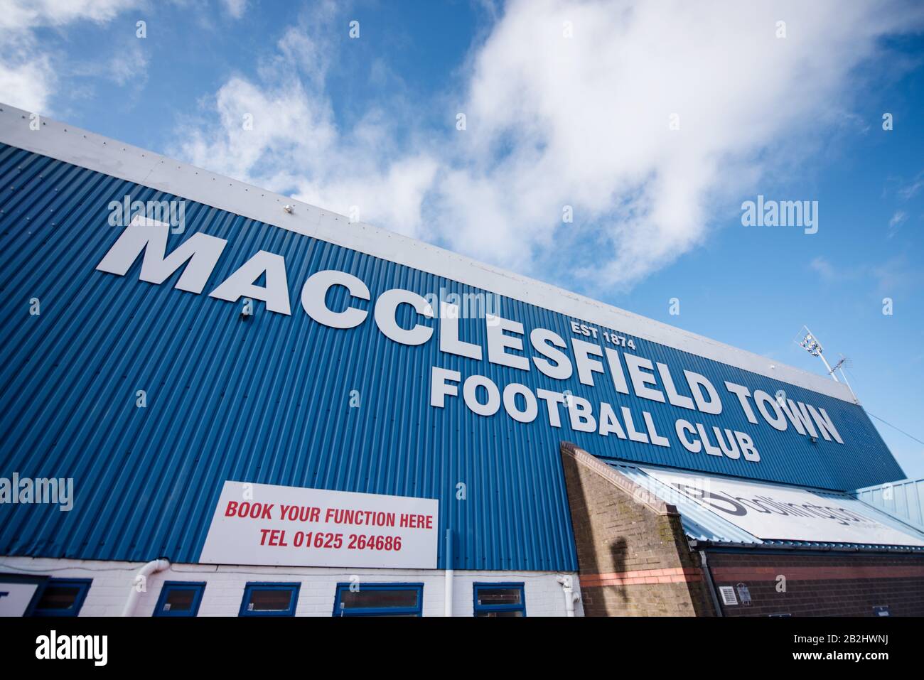 Stade Moss Rose. Macclesfield Town FC. Banque D'Images