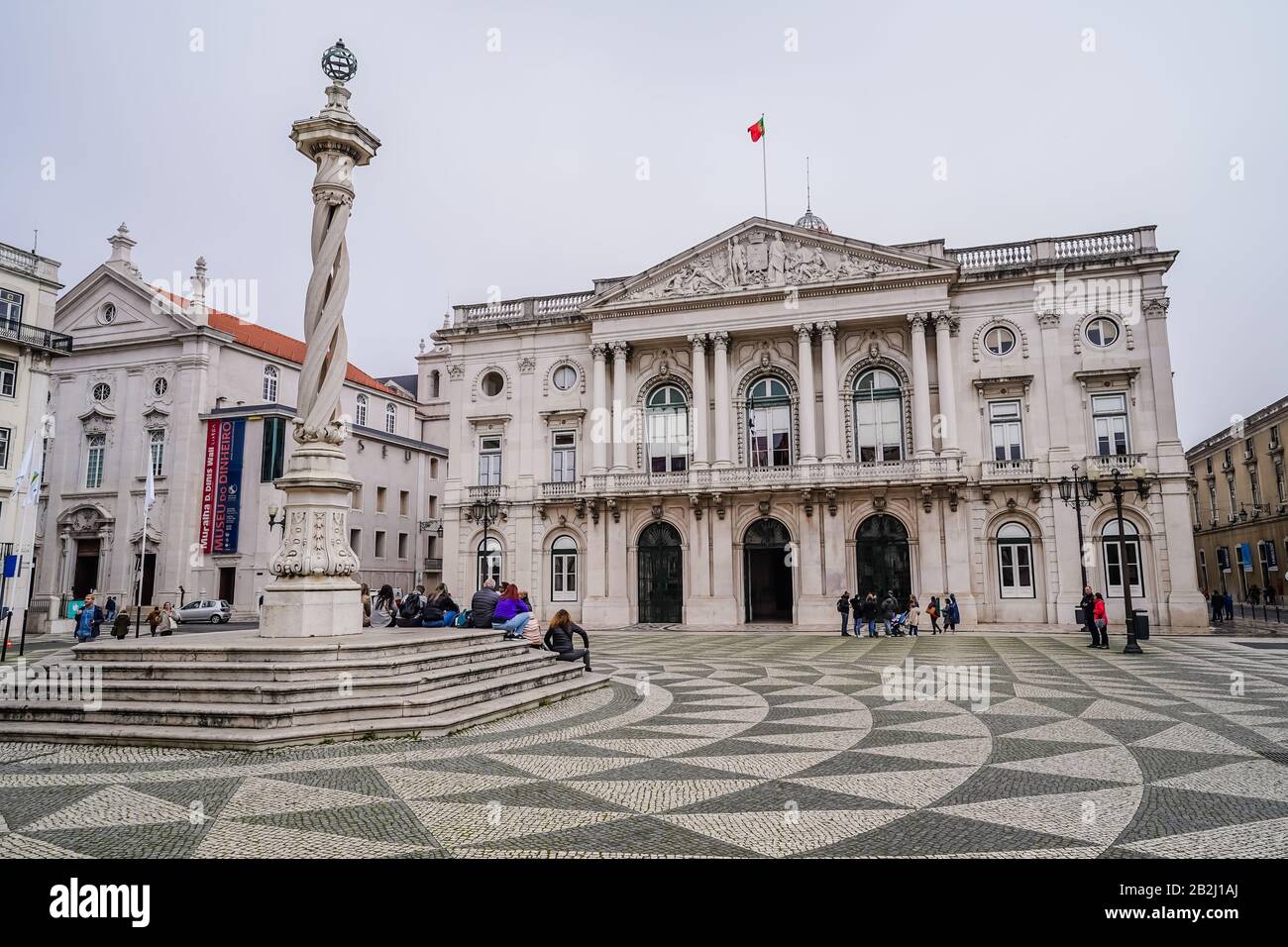 Hôtel de ville de Lisbonne situé sur la place municipale, Lisbonne, Portugal Banque D'Images