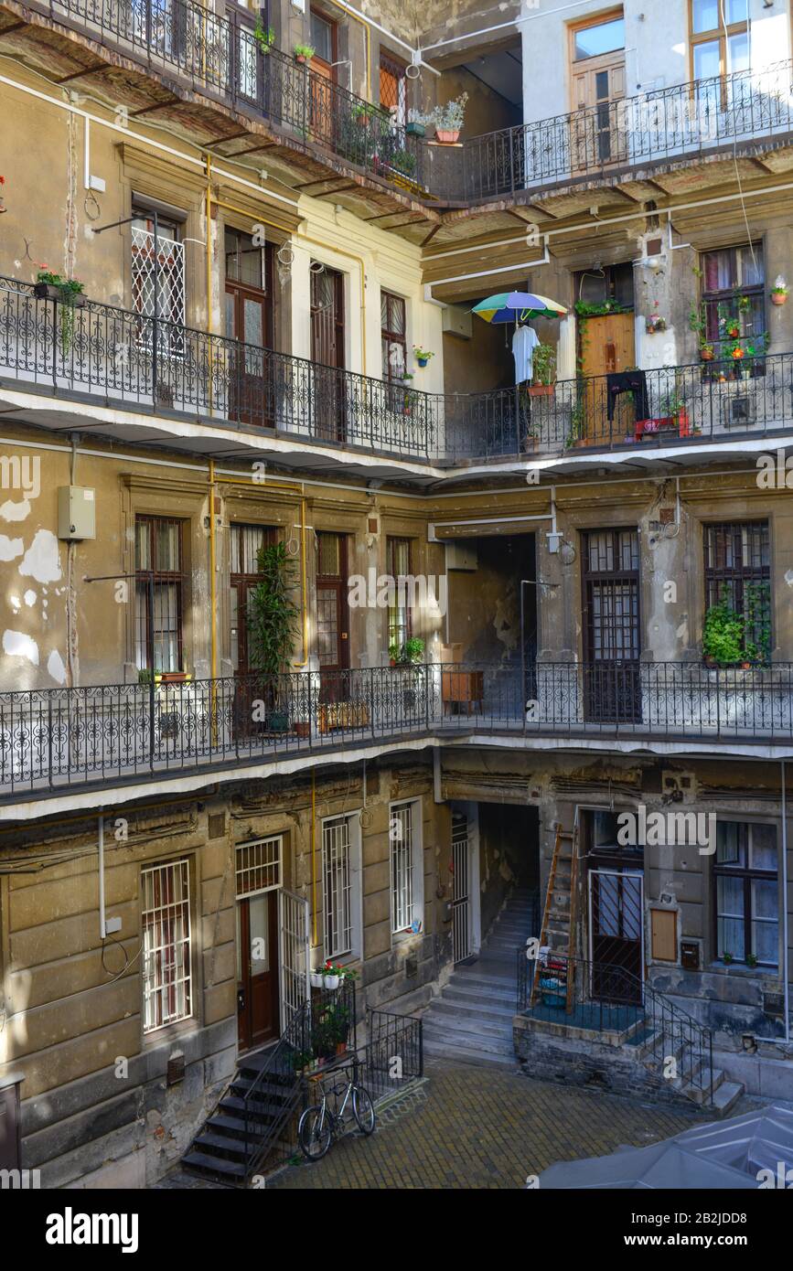 , Altbau Sziv utca, Budapest, Hongrie Banque D'Images