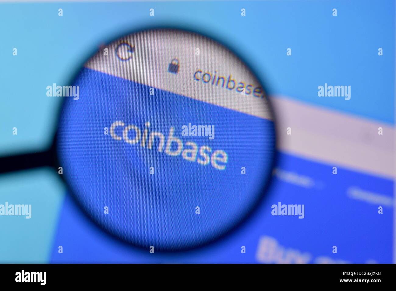 NY, USA - 29 FÉVRIER 2020: Page d'accueil du site Web de coinbase sur l'affichage de PC, URL - coinbase.com. Banque D'Images