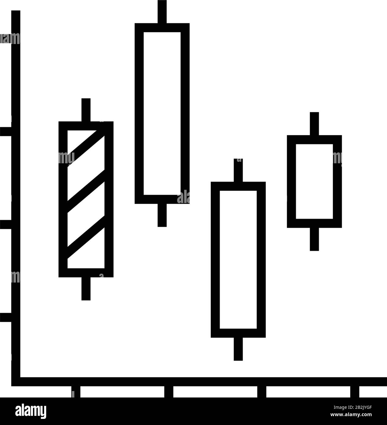 Icône de ligne de diagramme d'analyse technique, signe de concept ...
