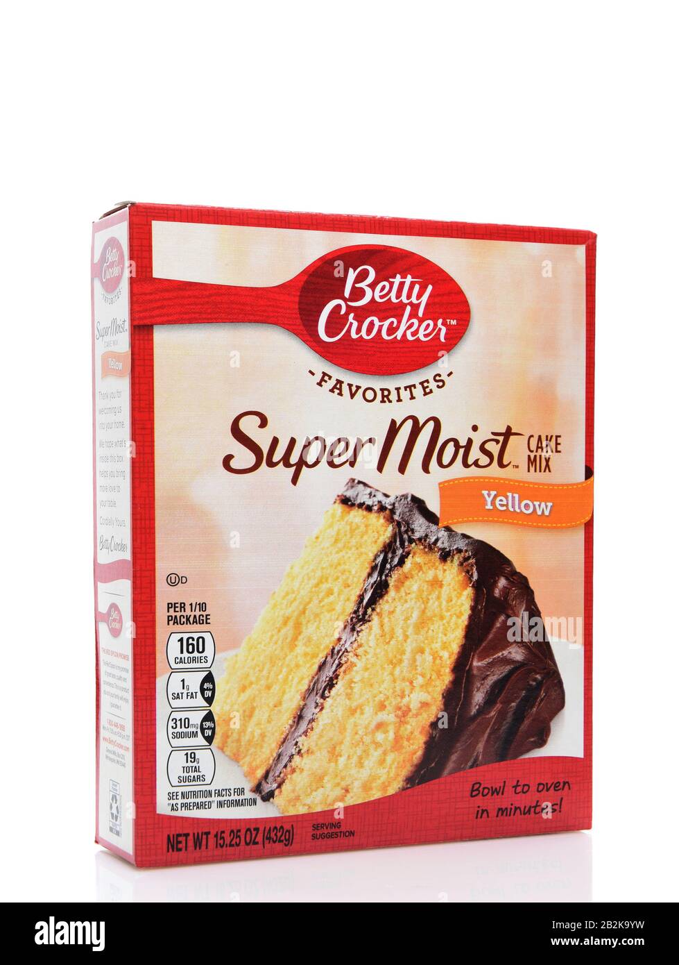 Irvine, CALIFORNIE - 14 AOÛT 2019 : une boîte de Betty Crocker mélange de gâteau jaune super Humide. Banque D'Images