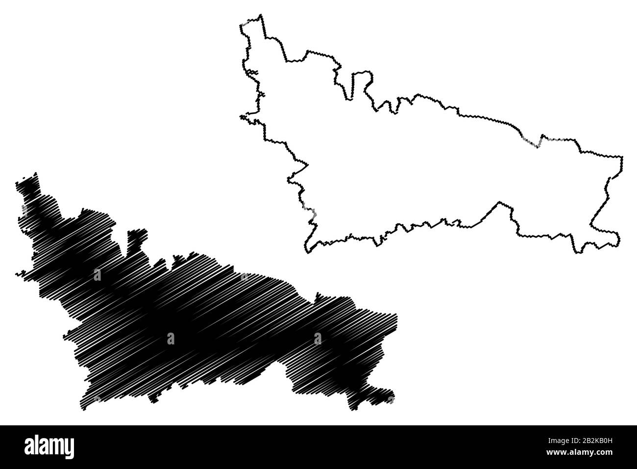Nicosie City (République de Chypre, Chypre du Nord, île) illustration vectorielle, esquisse de griffonnage carte de Nicosie Illustration de Vecteur