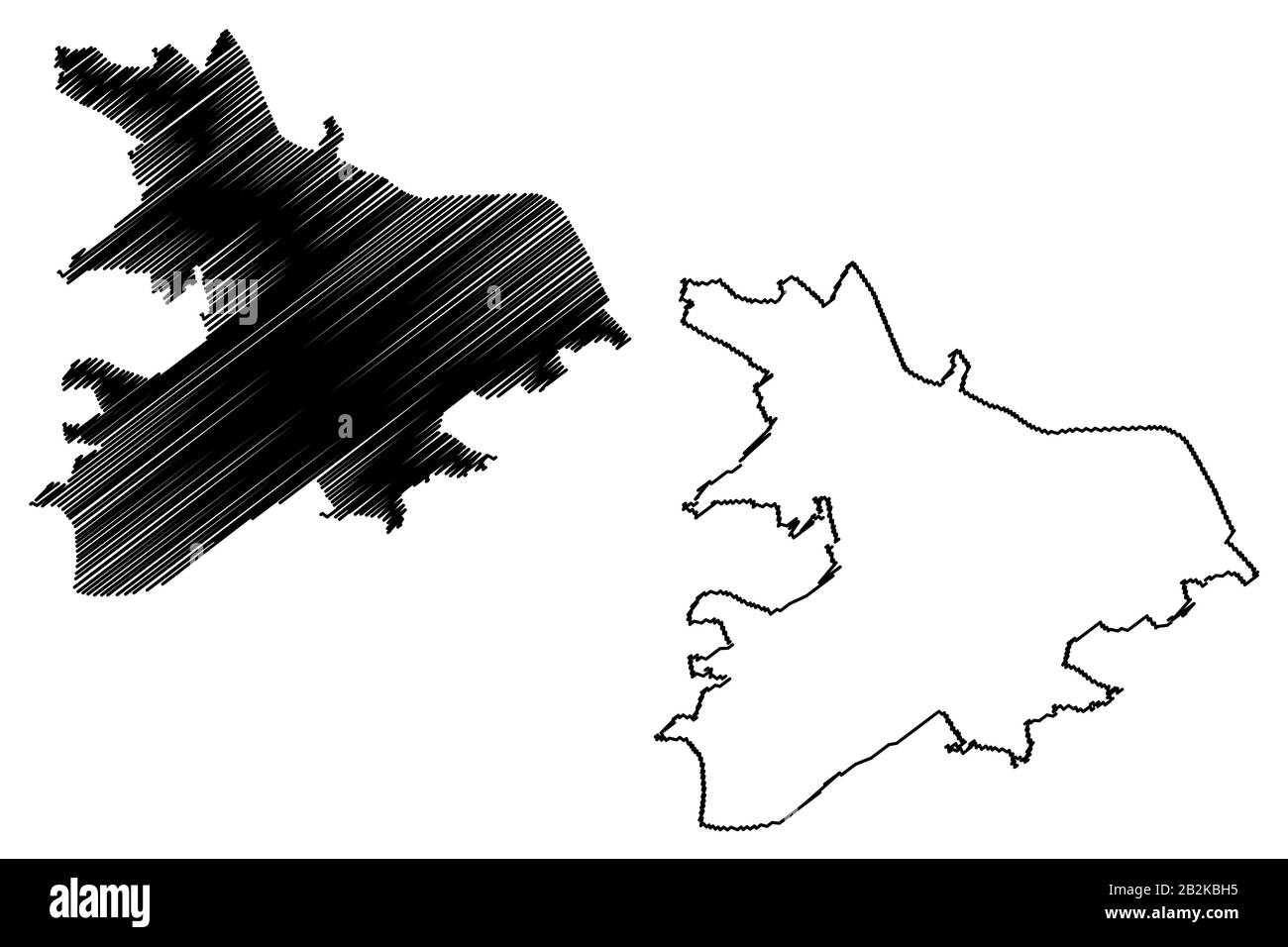 La ville de Nijni Novgorod (Fédération de Russie, la Russie) map vector illustration gribouillage, croquis de la carte de la ville de Gorki Illustration de Vecteur