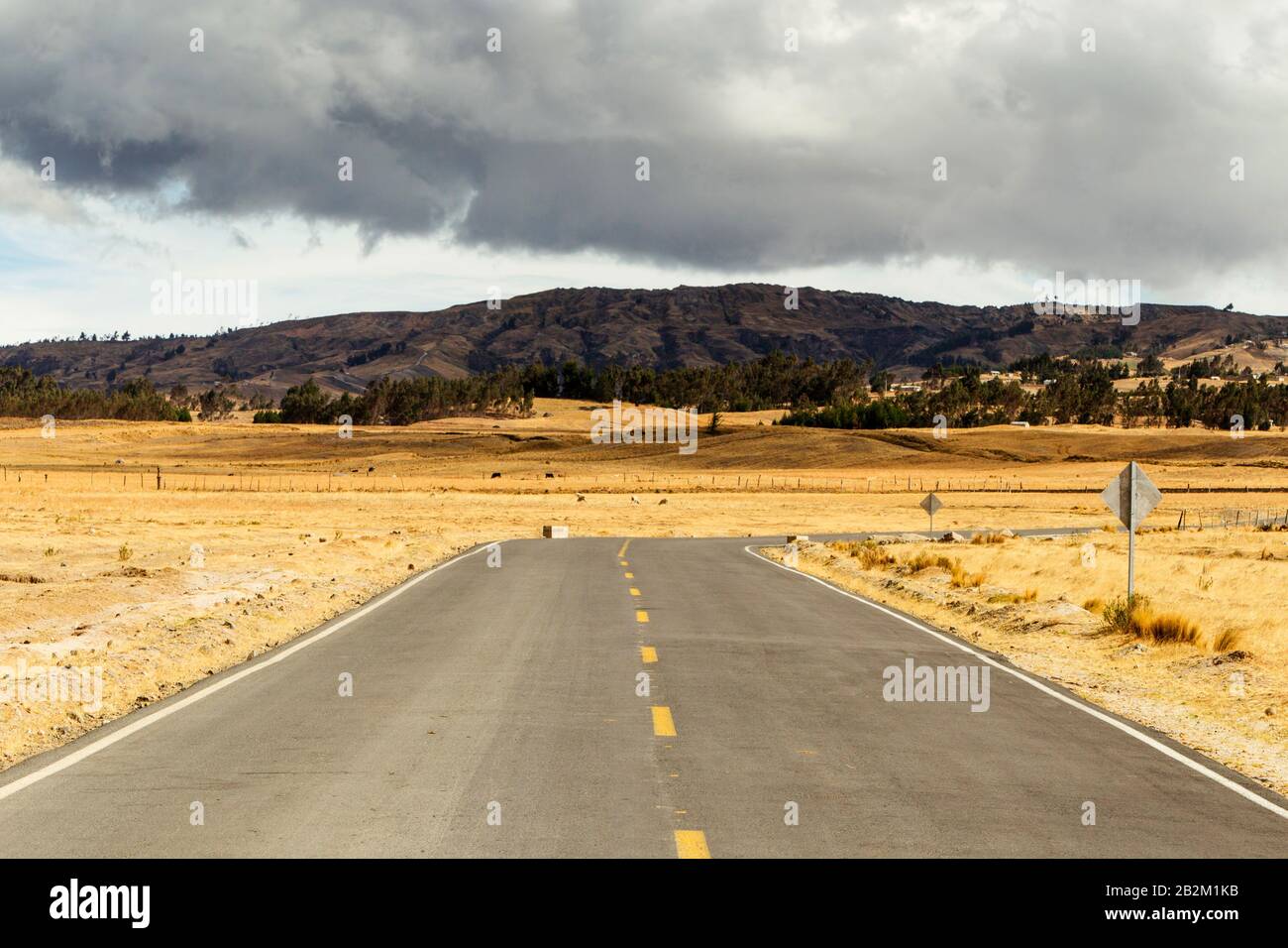 L'autoroute Panaméricaine à haute altitude dans les Andes équatoriennes Banque D'Images
