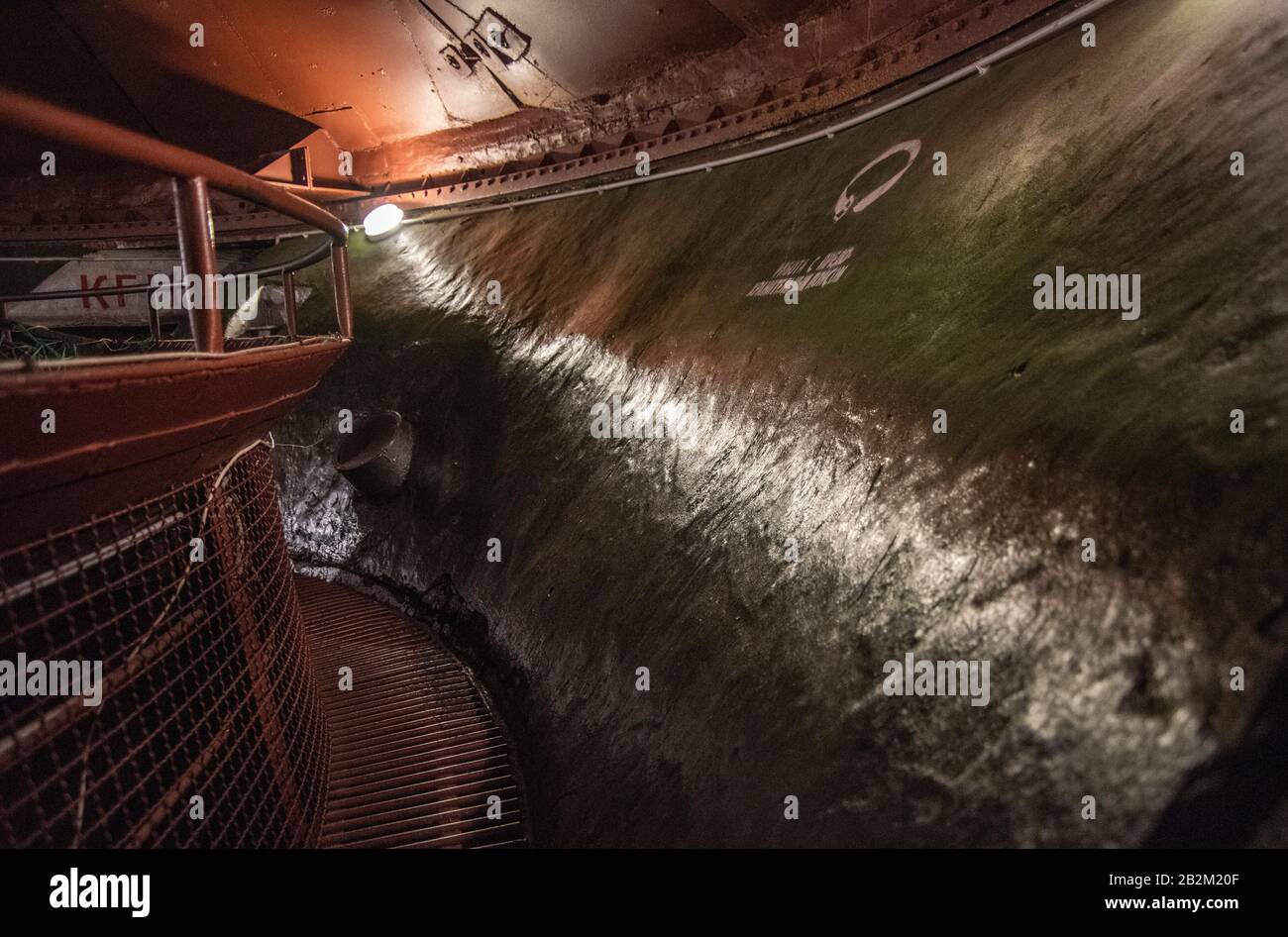 Intérieur du silo nucléaire, musée de la Guerre froide de Saltojo, Lituanie Banque D'Images