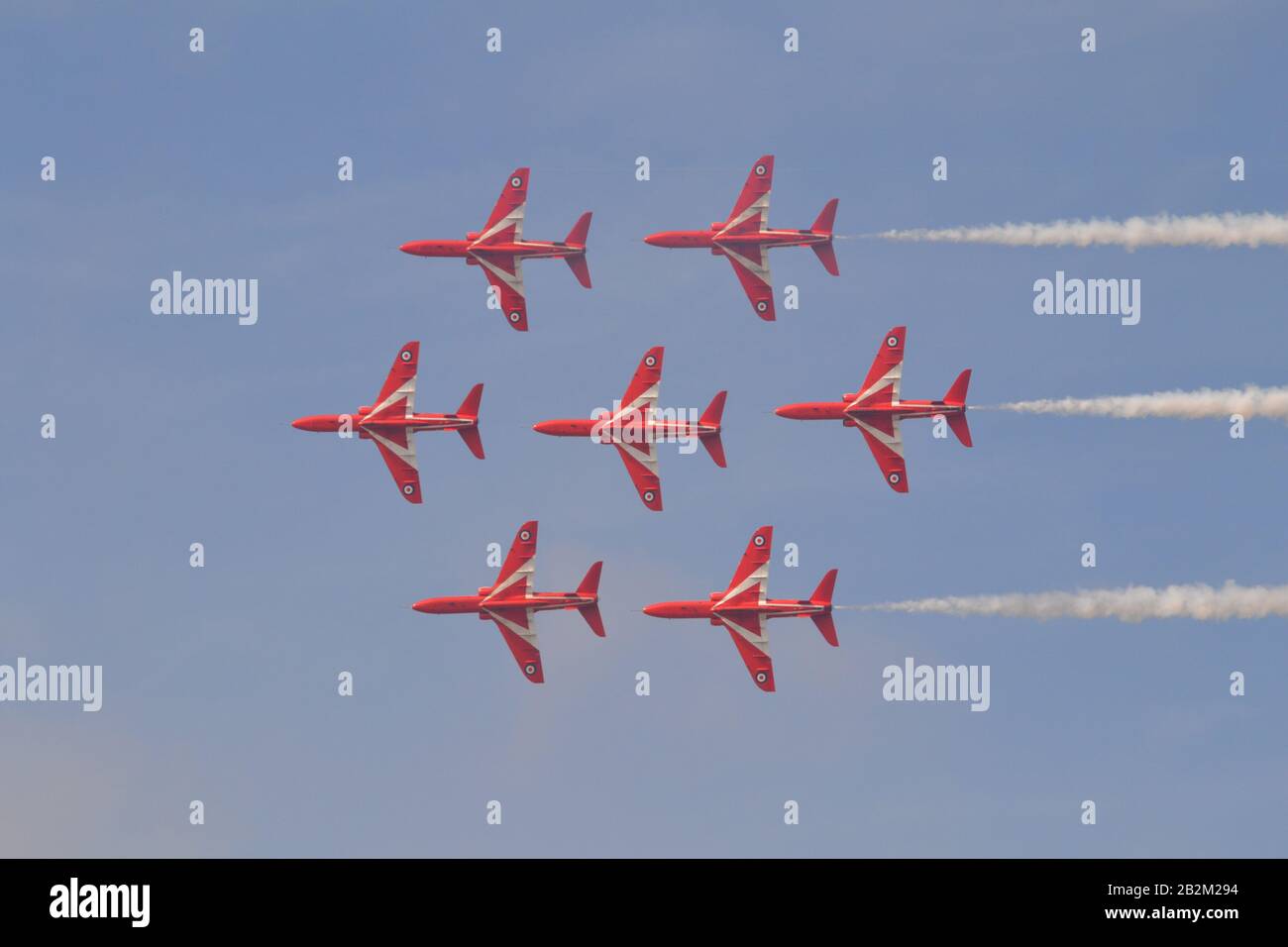 Les Flèches Rouges Hawk 100'S Au Southport Airshow Lancashire. Angleterre Banque D'Images