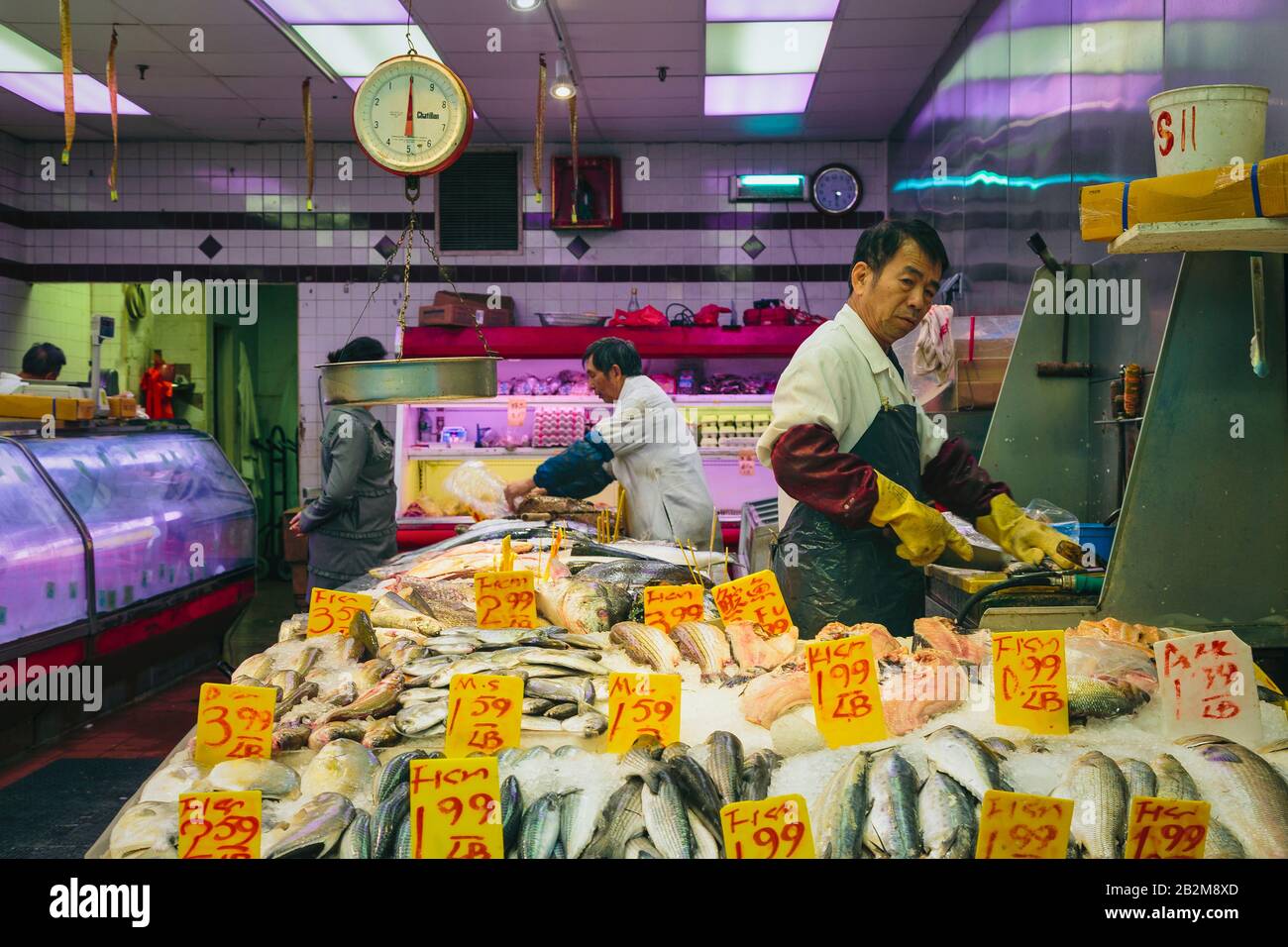 Poissonnier À Chinatown, New York, New York, États-Unis D'Amérique. Banque D'Images