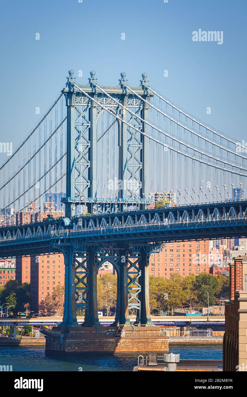 Pont De Manhattan Vu De Brooklyn, New York, New York State, États-Unis D'Amérique. Banque D'Images