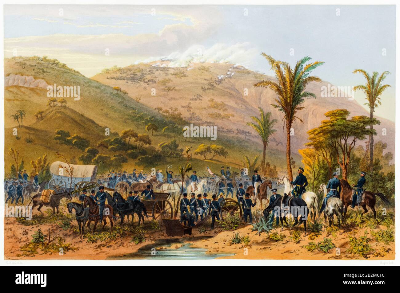Bataille de Cerro Gordo, 18 avril 1847, pendant la guerre Mexico-américaine (1846-1848), imprimé par Carl Nebel, Adolphe Bayot, 1851 Banque D'Images