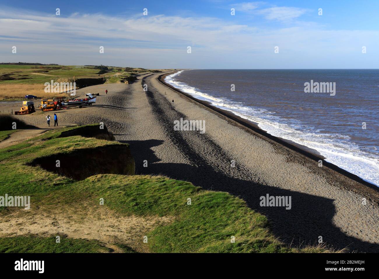 Vue sur Weybourne Hope, village de Weybourne, North Norfolk, Angleterre, Royaume-Uni Banque D'Images