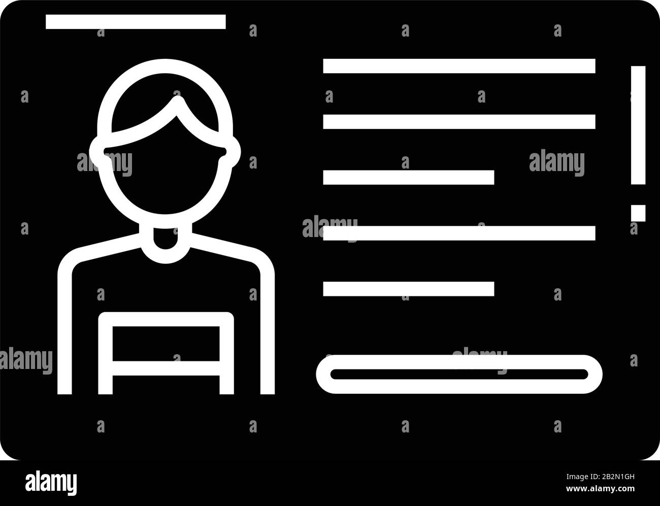 Icône noire de la carte d'autorisation, illustration du concept, symbole plat vectoriel, signe glyphe. Illustration de Vecteur