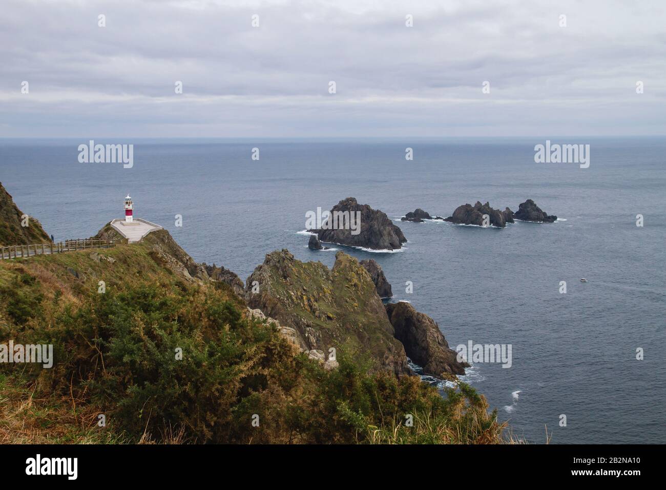 Phare de Cabo Ortegal à la Coruña, Espagne Banque D'Images