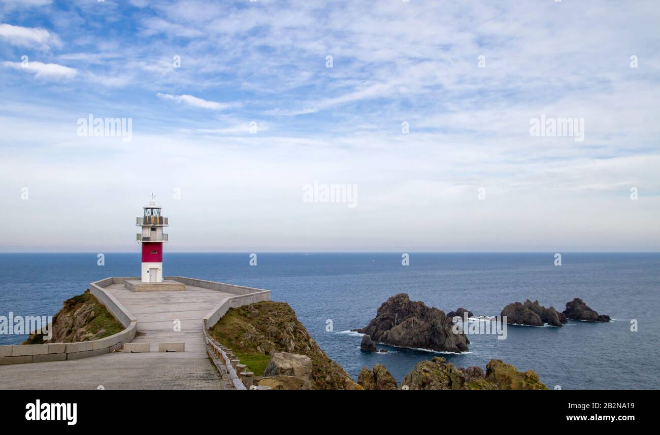 Phare de Cabo Ortegal à la Coruña, Espagne Banque D'Images
