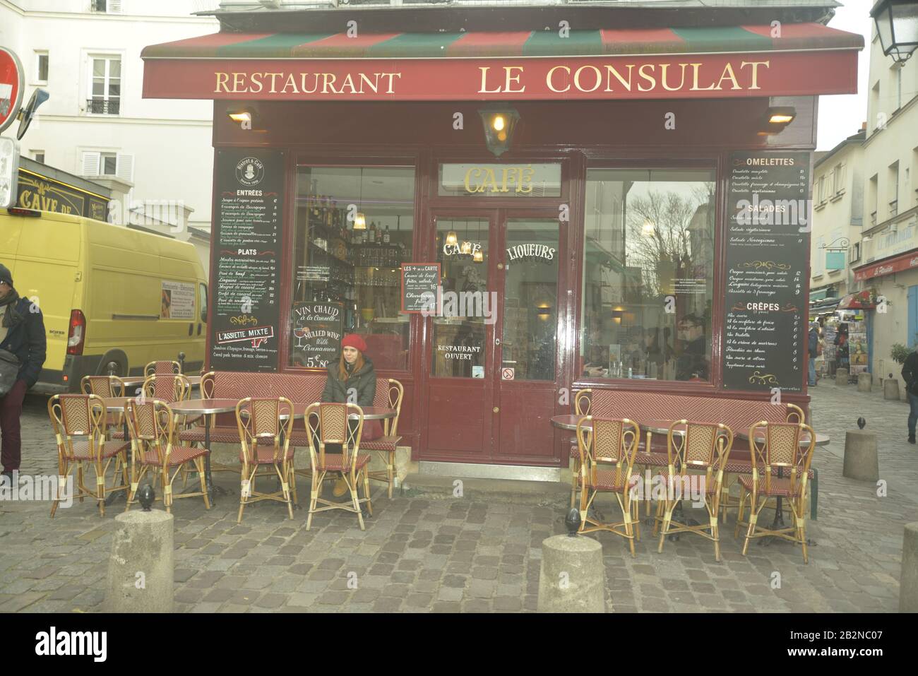 Café vie dans les années 18 Paris, pasakdek Banque D'Images
