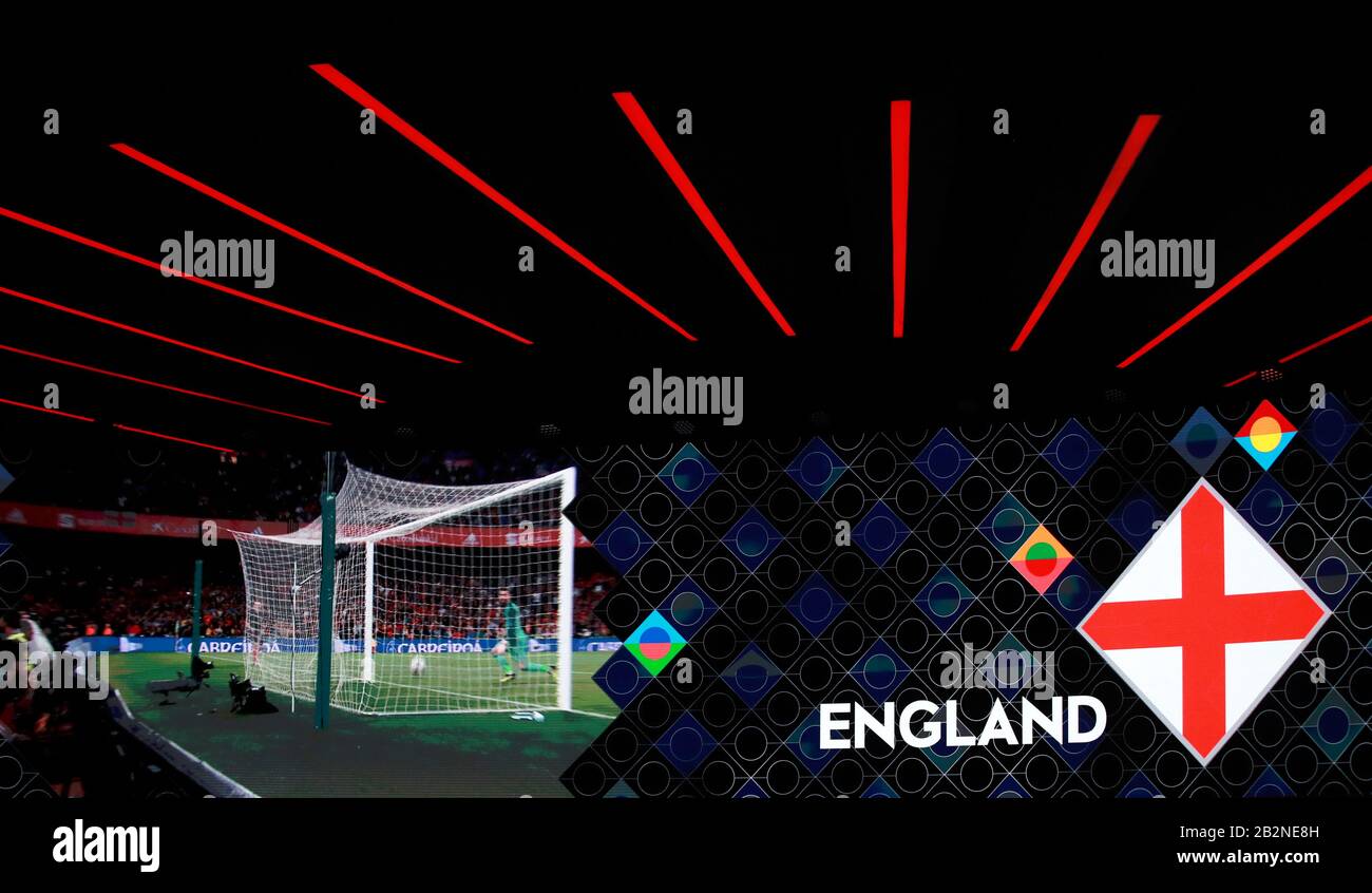 L'atmosphère telle que l'Angleterre est dessinée lors du tirage au sort 2020/21 de la Ligue des Nations de l'UEFA au Centre de conférence Beurs van Berlage, Amsterdam. Banque D'Images
