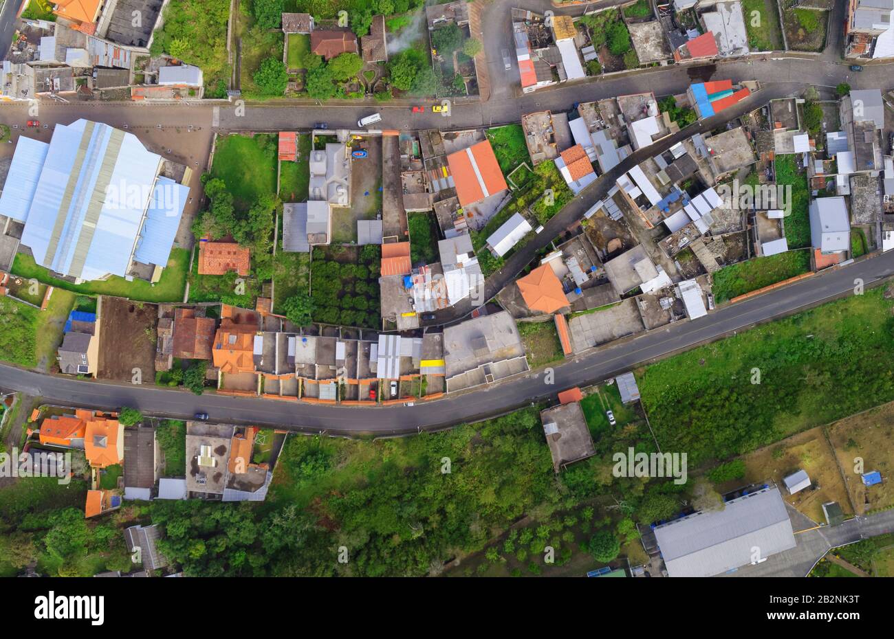 Ville D'Amérique Latine Banos De Agua Santa Aerial City View Tungurahua Province D'Amérique Du Sud Banque D'Images