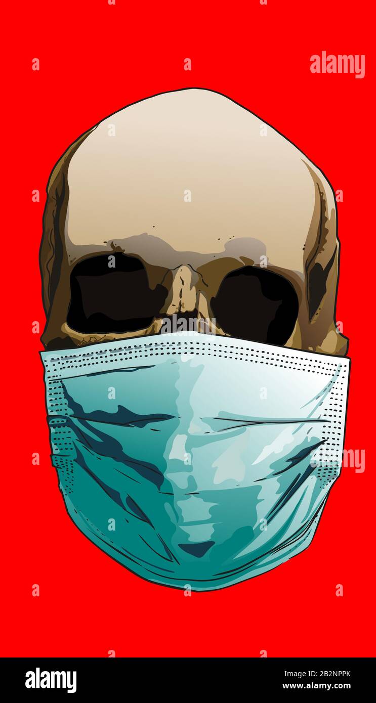 masque crânien du coronavirus Illustration de Vecteur