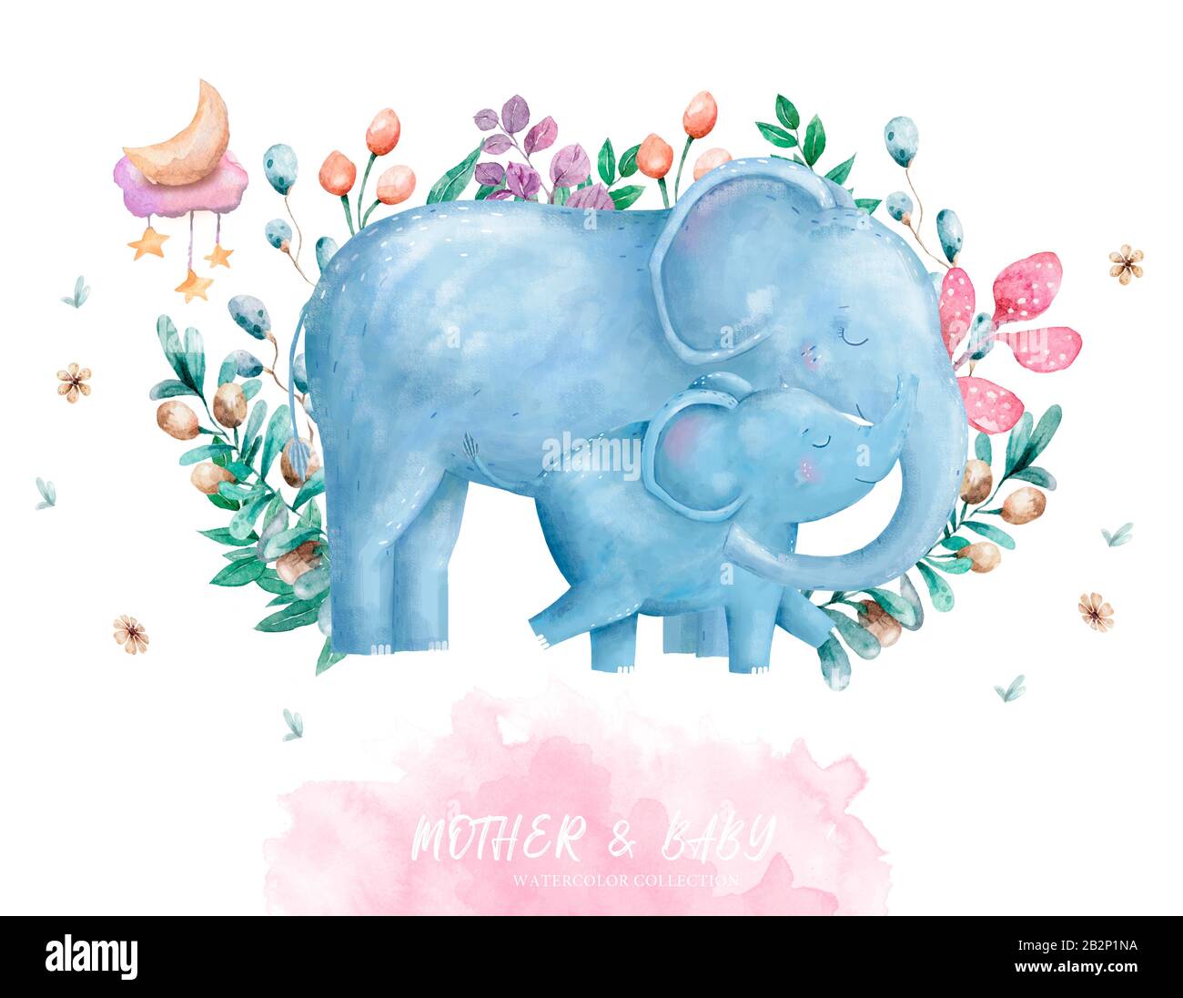 Cartoon Mother Baby Elephant Banque D Image Et Photos Alamy