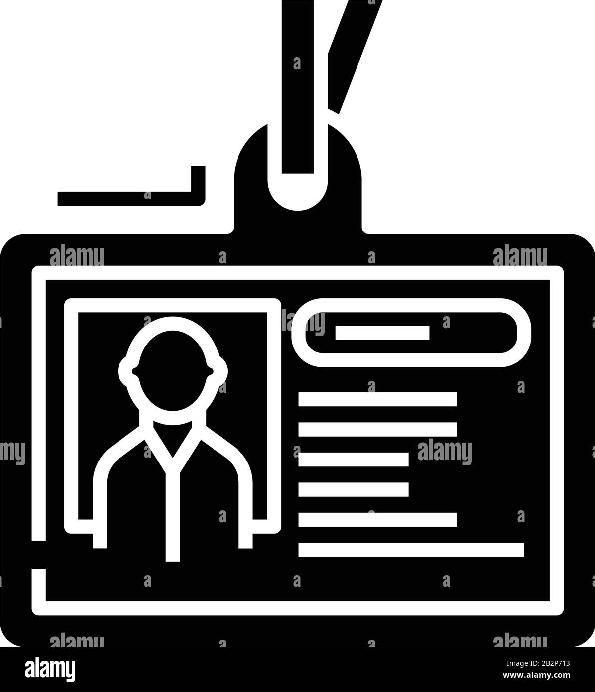 Icône noire de la carte personnelle, illustration du concept, symbole plat vectoriel, signe glyphe. Illustration de Vecteur