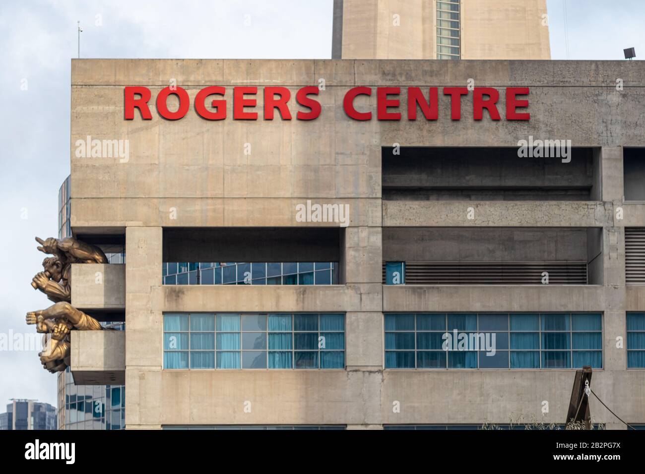 Côté du Rogers Centre, le célèbre stade de baseball Toronto Blue Jays. Banque D'Images