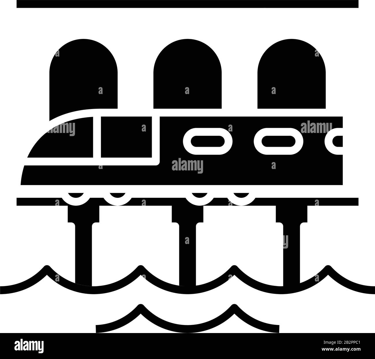 Icône noire moderne de train, illustration conceptuelle, symbole plat vectoriel, signe glyphe. Illustration de Vecteur