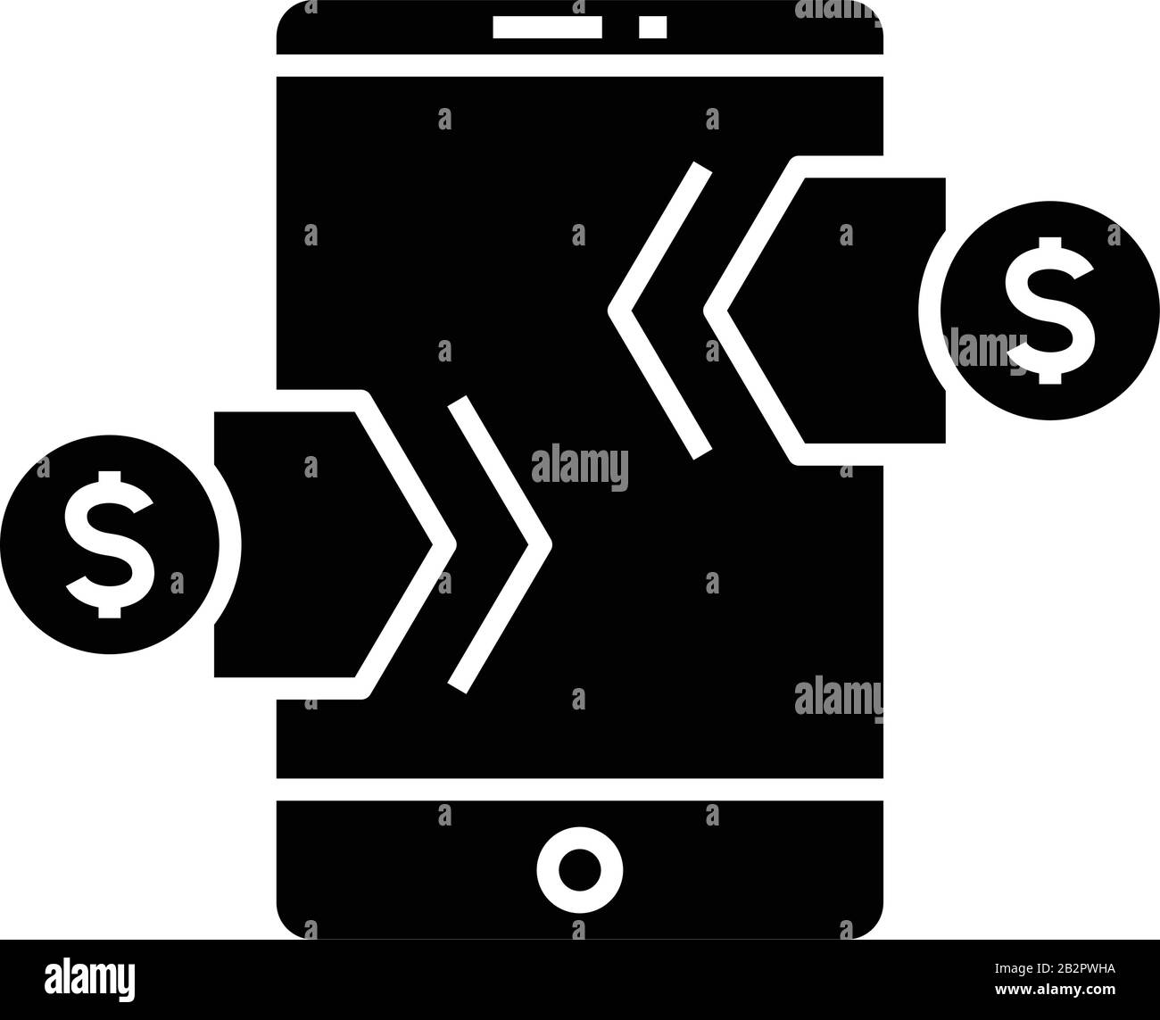 Revenus en ligne icône noire, illustration conceptuelle, symbole vectoriel plat, signe glyphe. Illustration de Vecteur