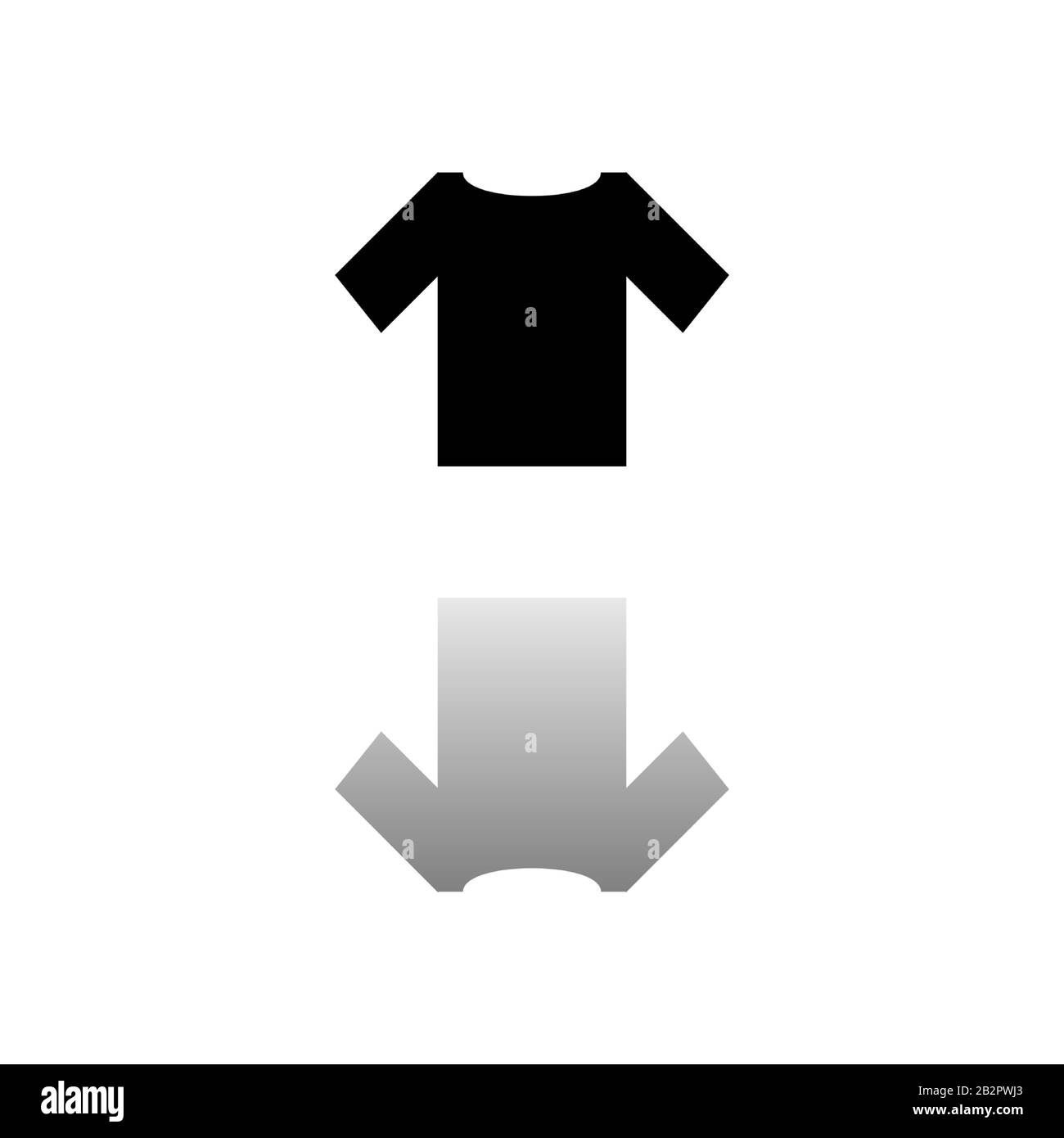 Chemise. Symbole noir sur fond blanc. Illustration simple. Icône Vecteur Plat. Ombre De Réflexion Miroir. Peut être utilisé dans logo, Web, mobile et UI UX Illustration de Vecteur