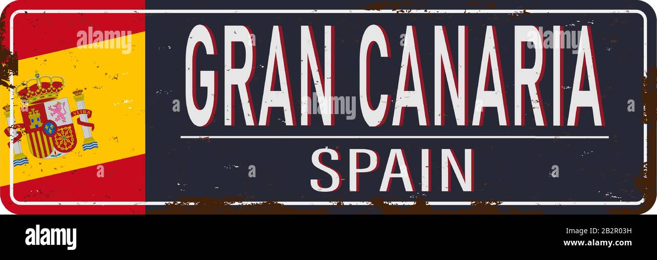 Gran Canaria Espagne illustration vectorielle des panneaux routiers Illustration de Vecteur