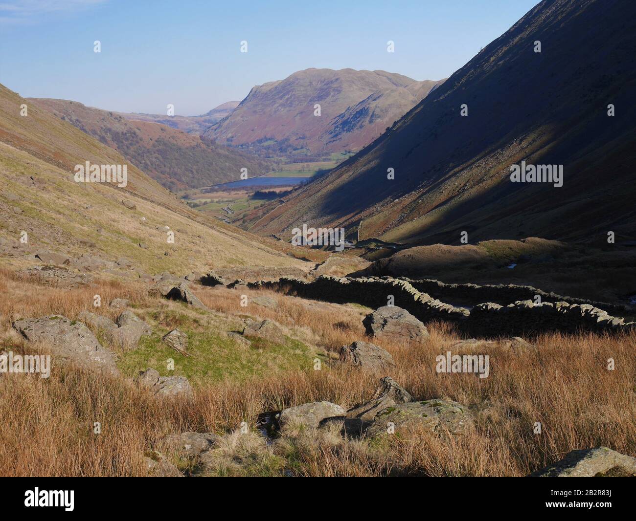 Le Kirkstone Pass, En Direction De Brotherswater, Lake District National Park, Cumbria, Angleterre, Royaume-Uni Banque D'Images