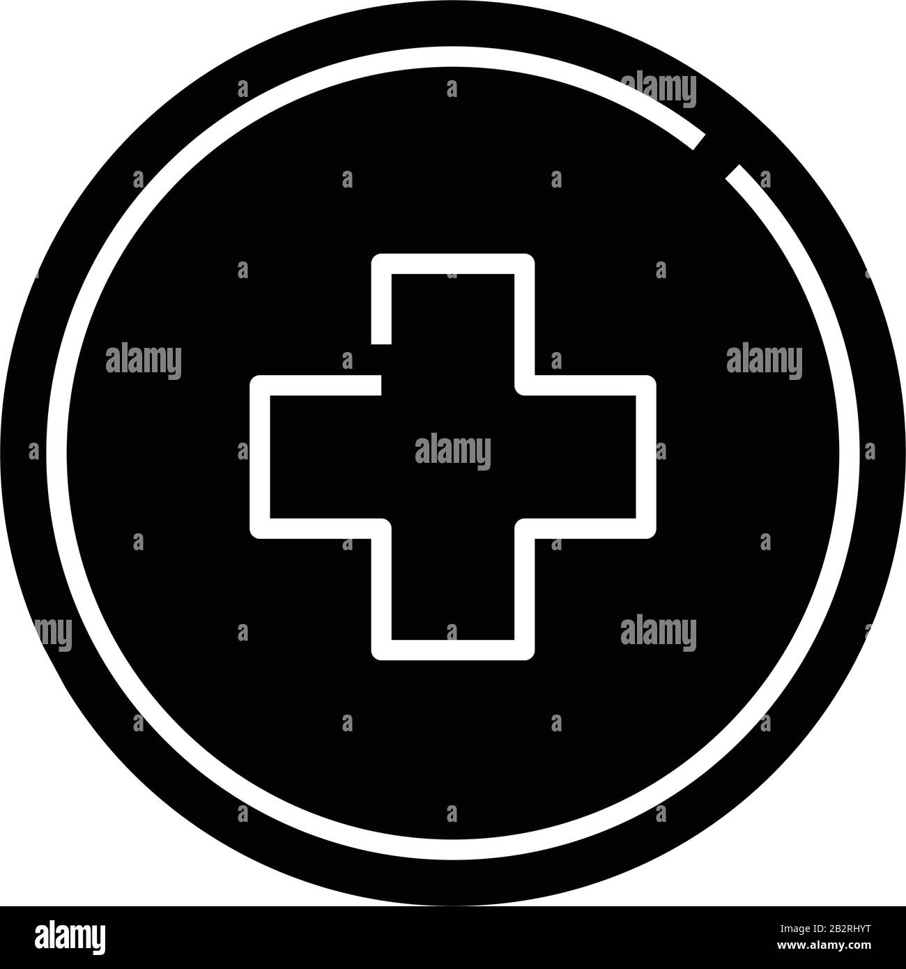 Médecine aide icône noire, illustration du concept, symbole vectoriel plat, signe glyphe. Illustration de Vecteur