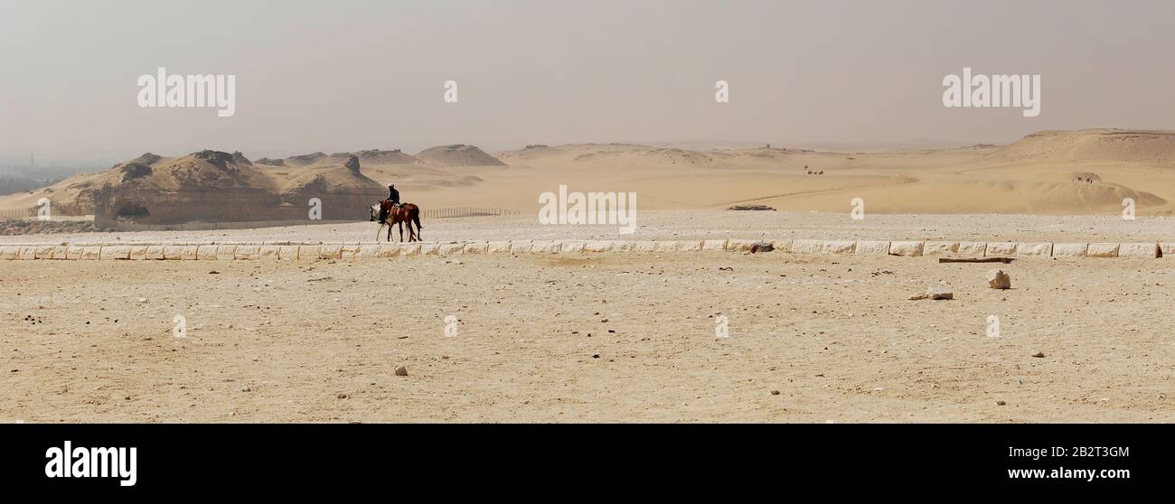 Vue panoramique sur le désert du Sahara, le sable, la dune. Le Caire, Egypte Banque D'Images