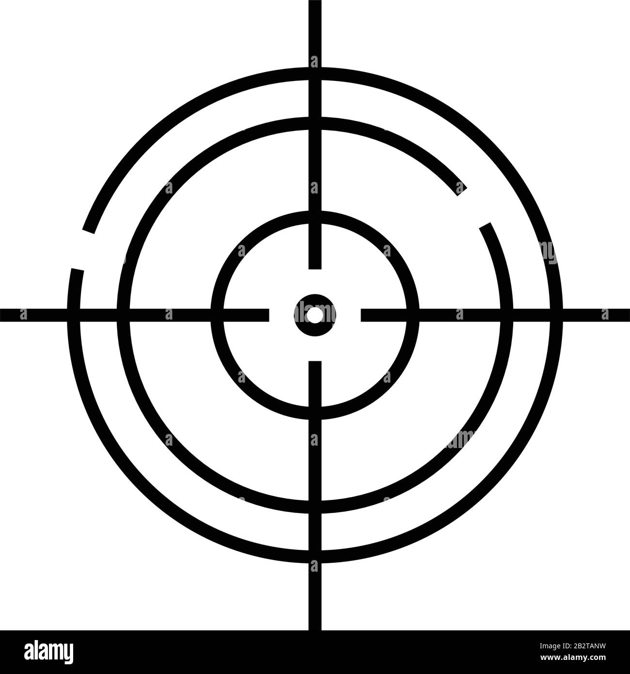 Icône de ligne cible, signe concept, illustration vectorielle de contour, symbole linéaire. Illustration de Vecteur