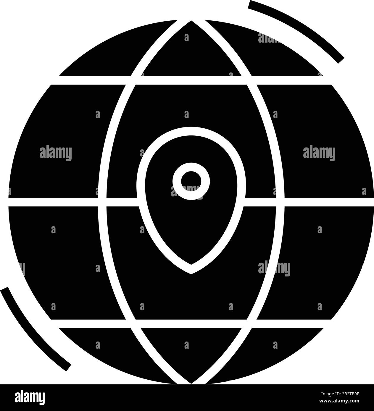 Emplacement de la carte icône noire, illustration du concept, symbole vectoriel plat, signe glyphe. Illustration de Vecteur