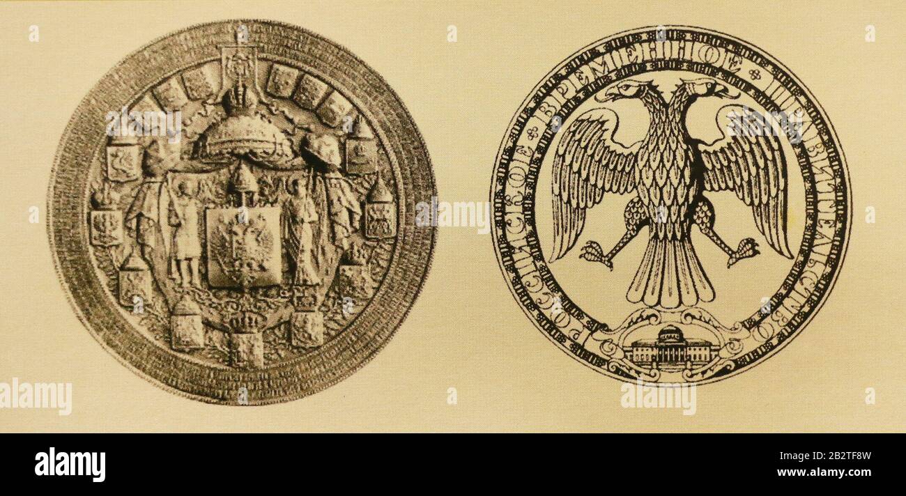 Grand sceau de l'empereur russe Alexandre III Alexandrovitch. Banque D'Images