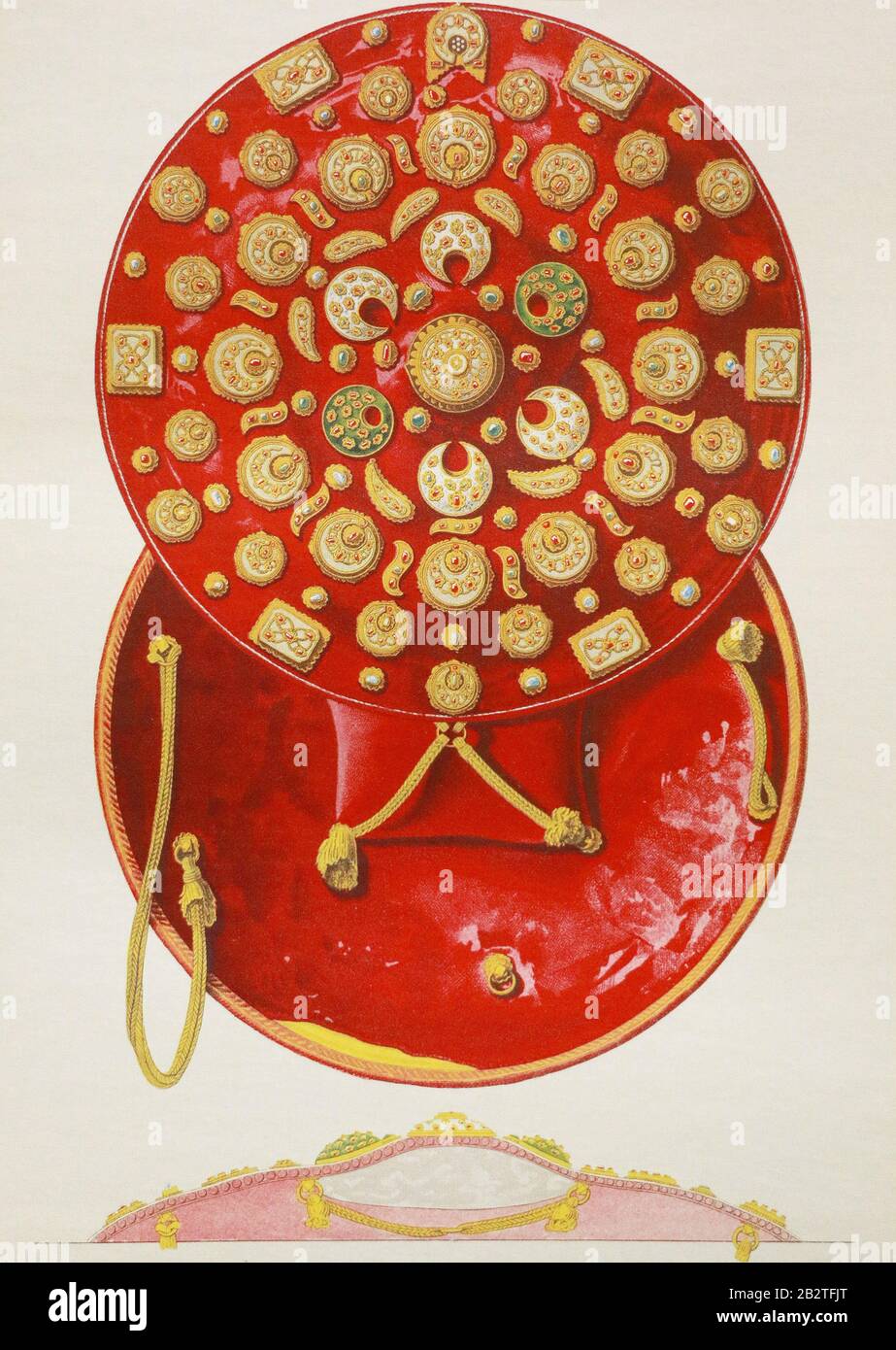 Bouclier d'Etat de l'empereur russe. Peinture de F. Solntsev, XIXe siècle. Banque D'Images
