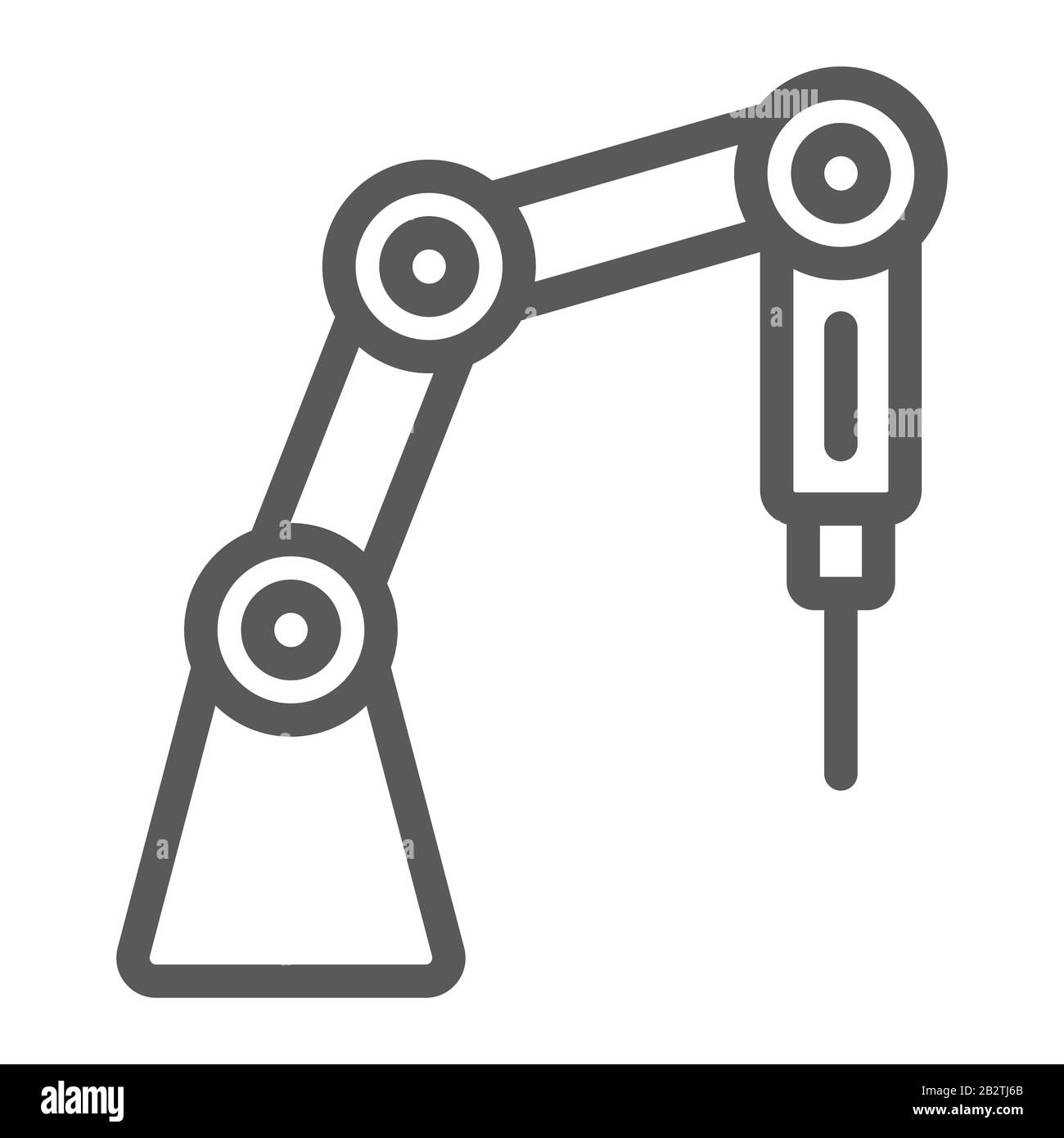 Icône de ligne de robot médical, technologie et médecine, signe de robot chirurgical, graphiques vectoriels, un modèle linéaire sur un fond blanc, eps 10. Illustration de Vecteur