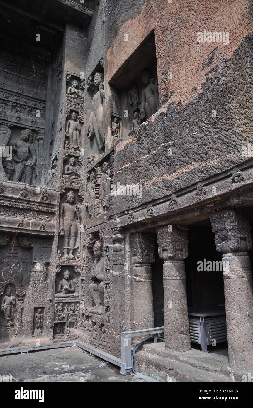 Les grottes d'Ajanta, Inde Banque D'Images