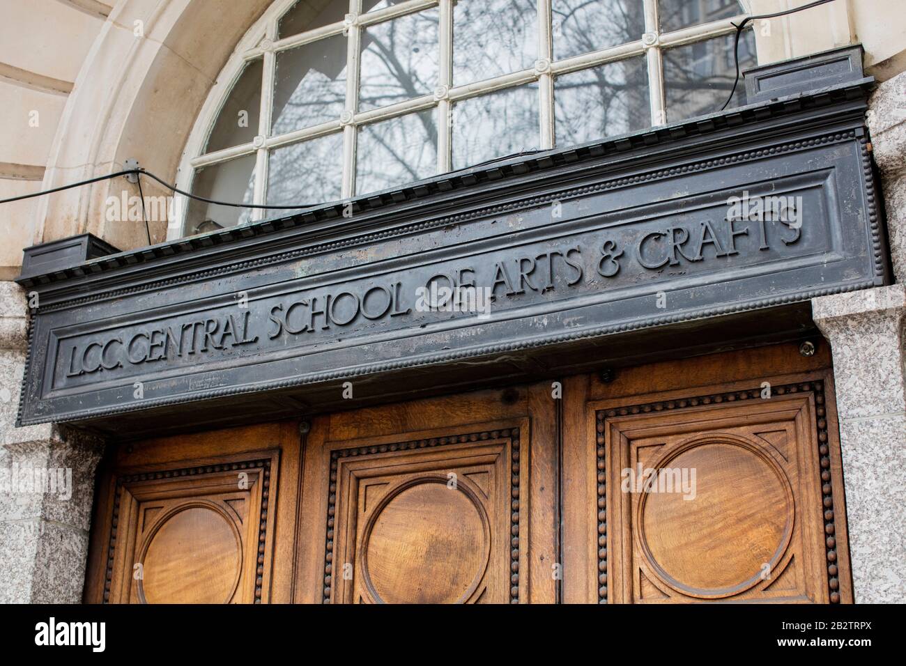 Façade de l'ancienne École centrale d'art et de design, Theobalds Road, Londres Banque D'Images