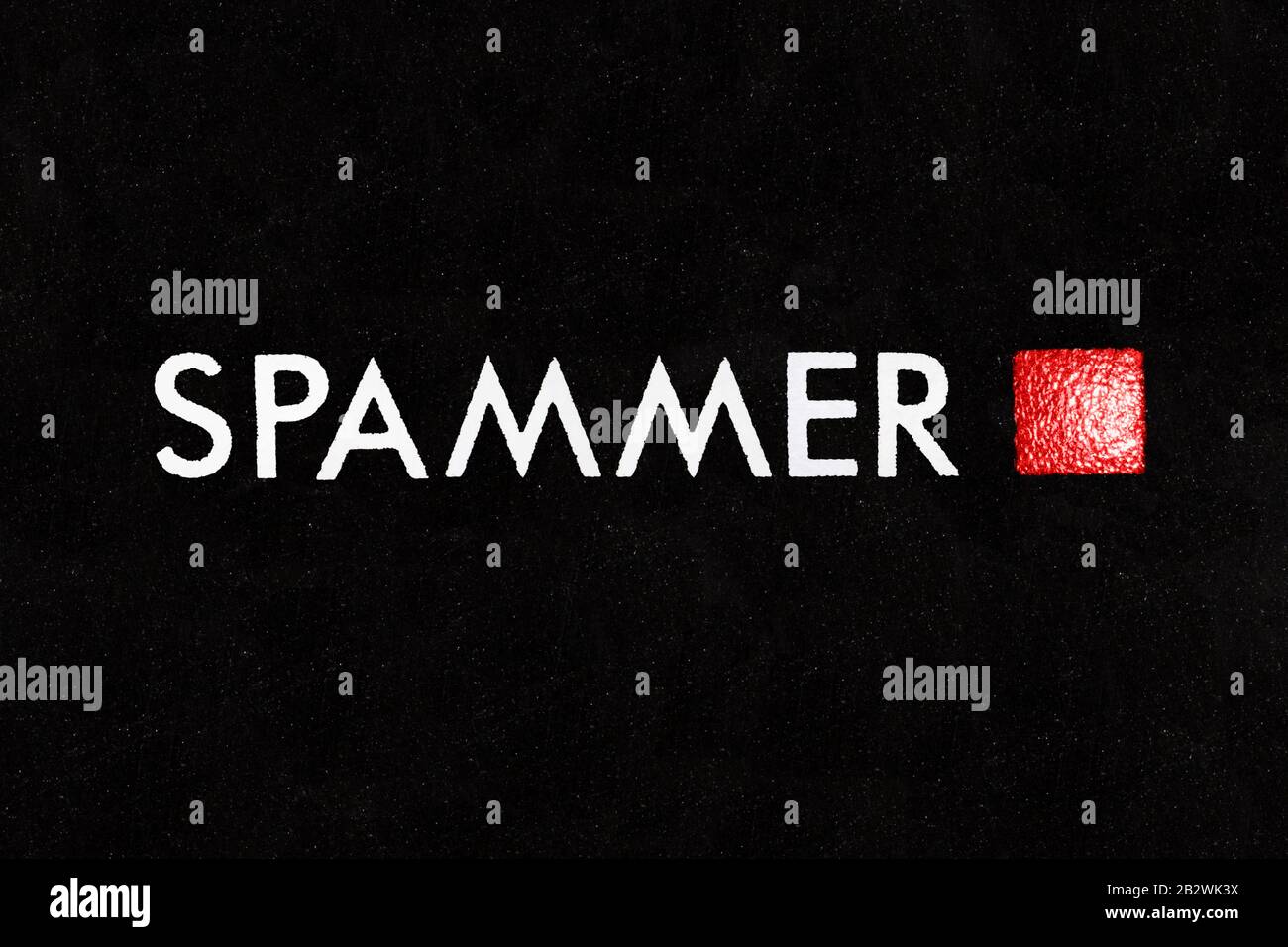 Photo macro du voyant de détection du spammer. Banque D'Images
