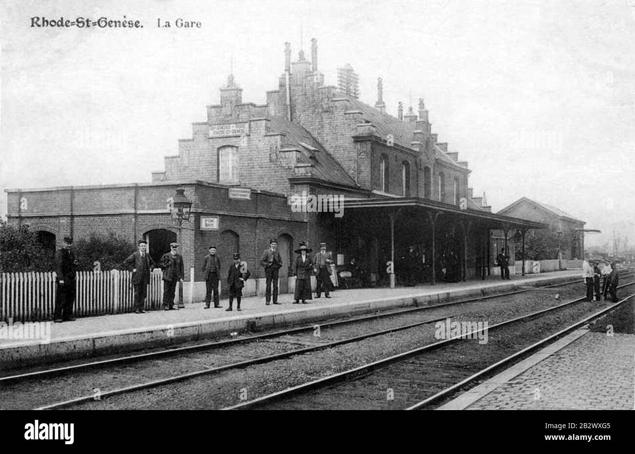Gare-Rhode-St-Genèse-inteur-CPancienne. Banque D'Images