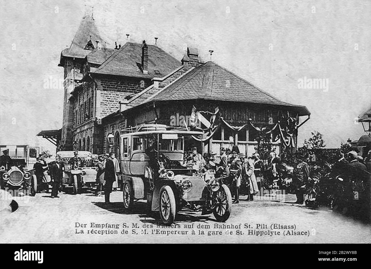 Gare-St-Hippolyte-Haut-Rhin-1905. Banque D'Images