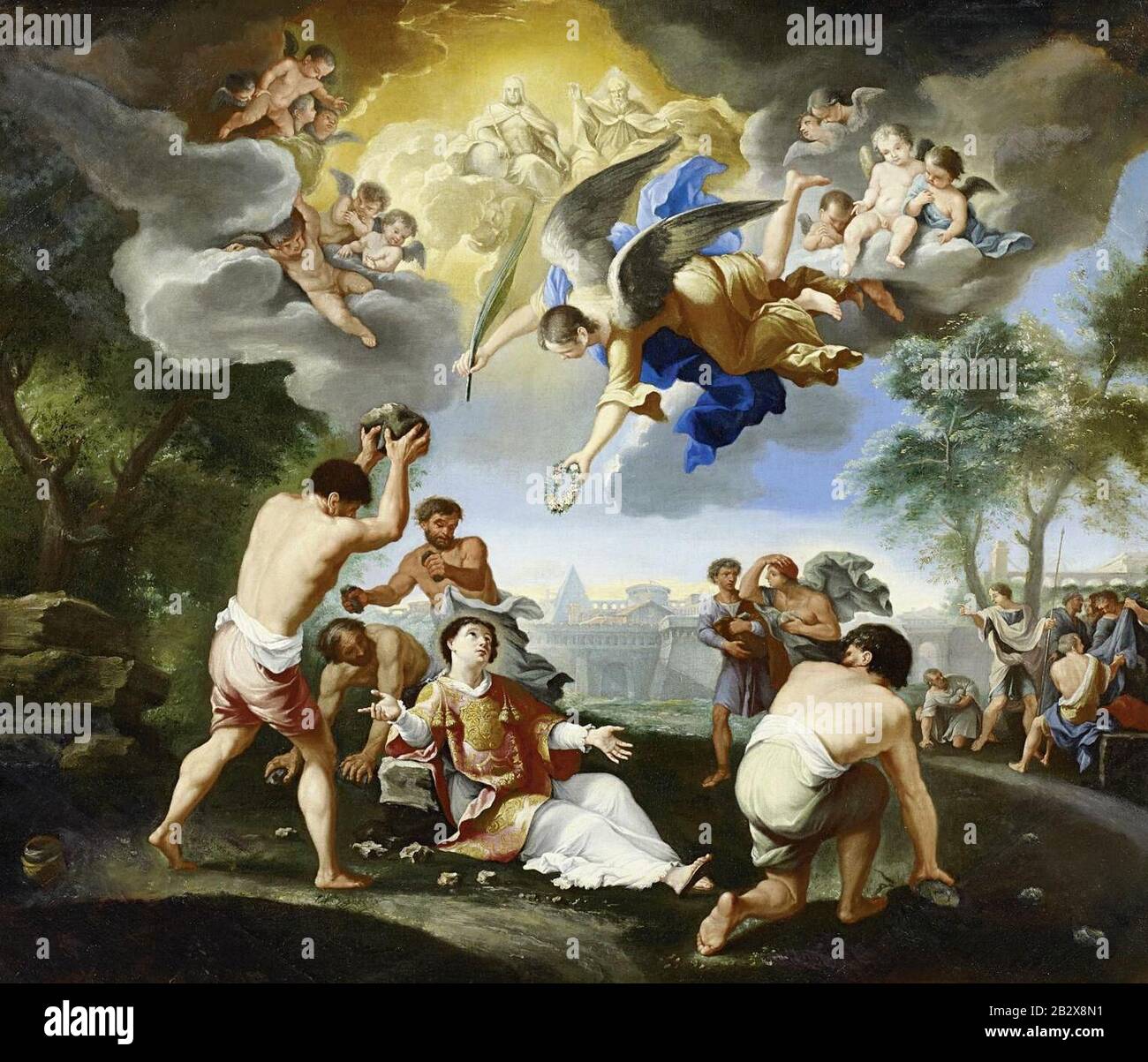 Garzi (attr) Lapidation de Saint Stephen. Banque D'Images