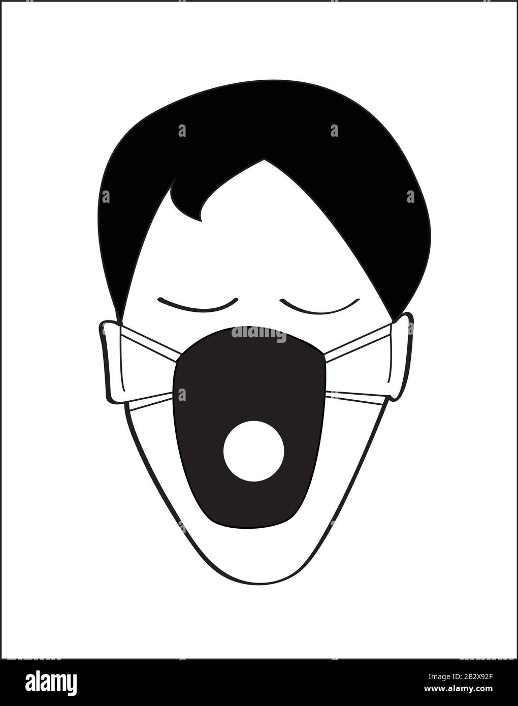 Recommandation d'utilisation du masque pour le virus Corona Illustration de Vecteur