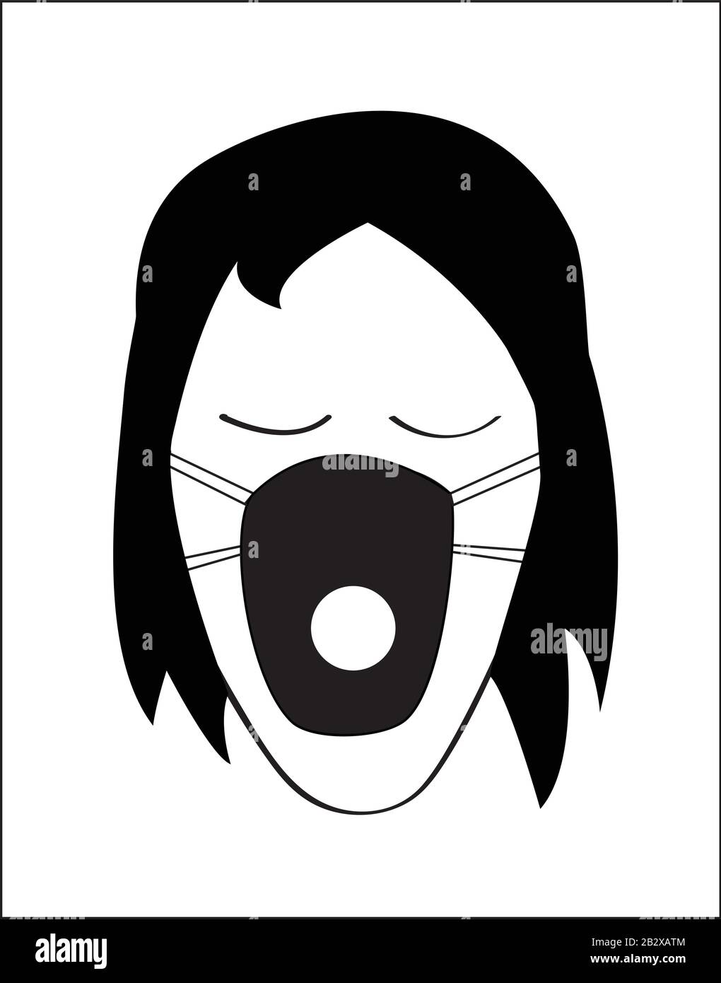 Femmes avec protection masque pour le virus Corona Illustration de Vecteur