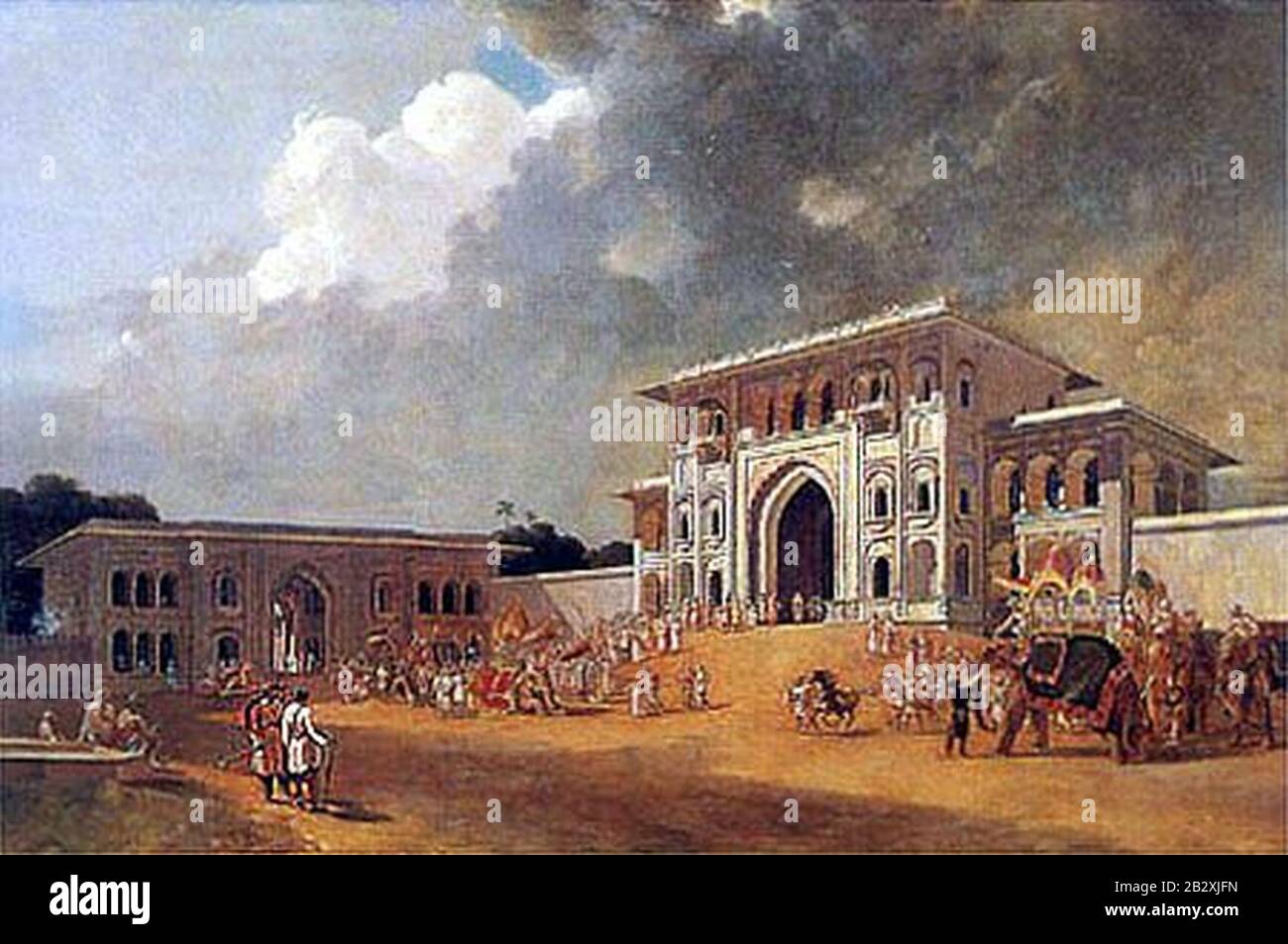 Portes du Palais de Lucknow William Daniell 1801. Banque D'Images