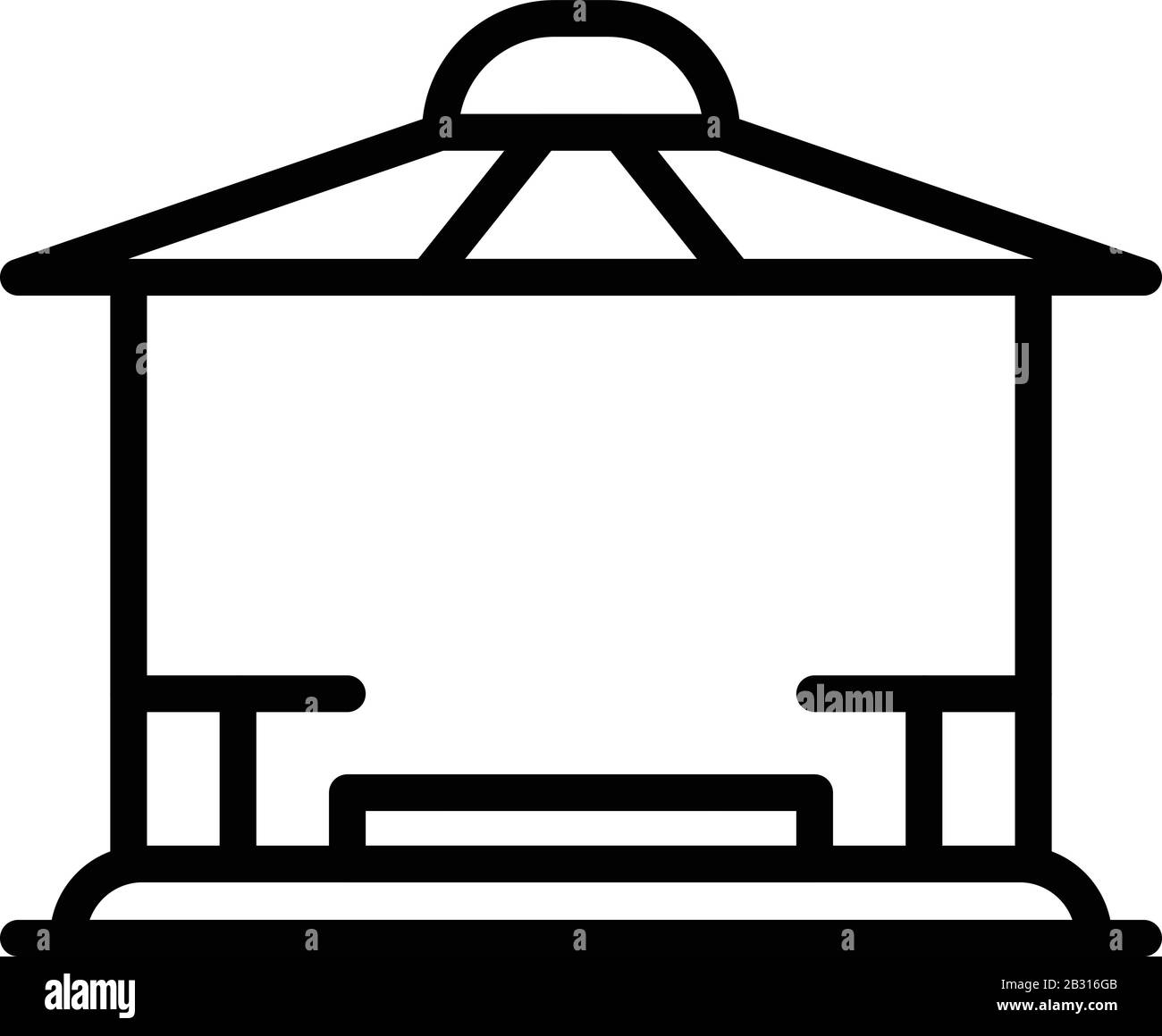 Icône du belvédère du patio, style du contour Illustration de Vecteur